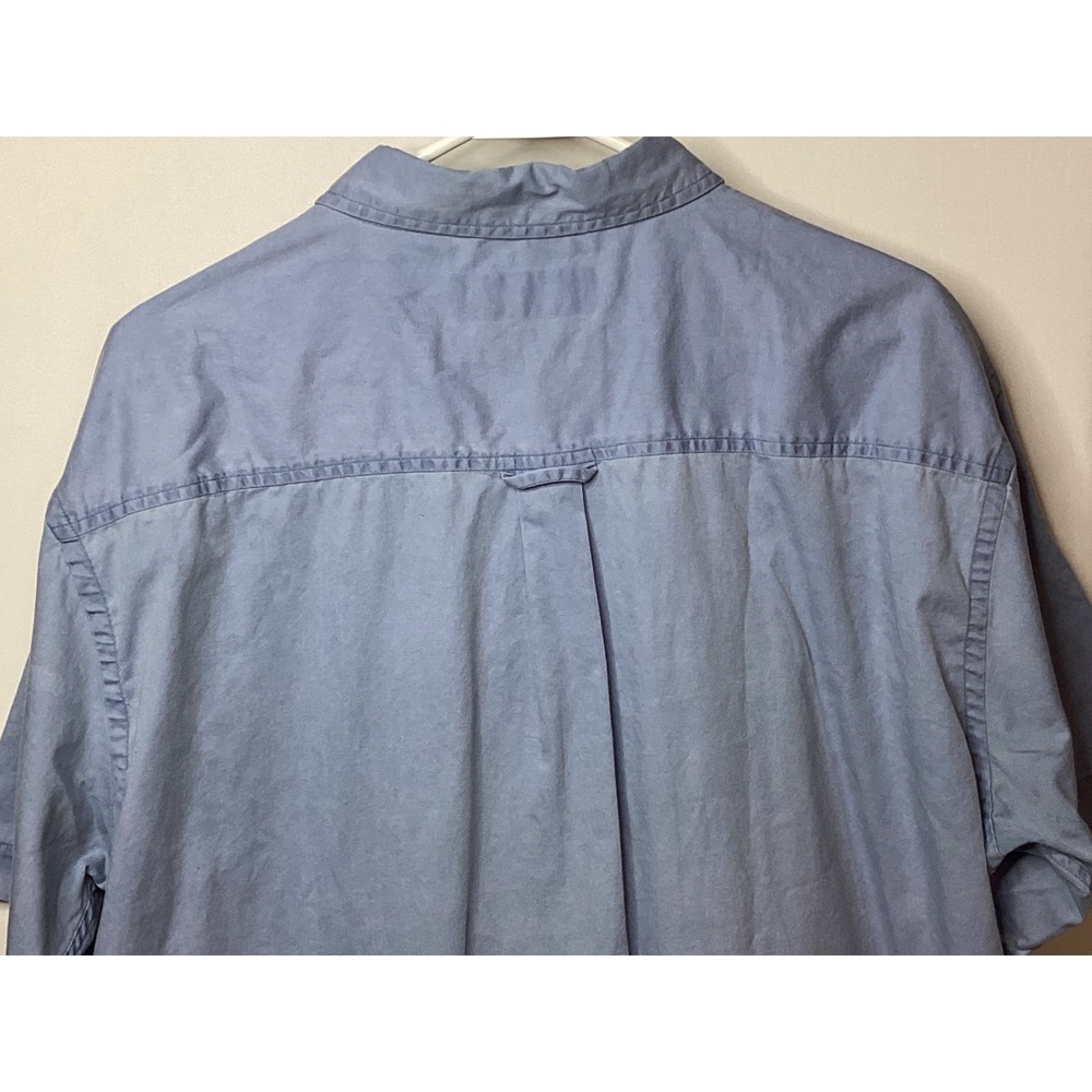 VTG‎ Pennmans Menswear Blue Short Sleeve Button Down Shirt Casual Relaxed Fit - Picture 7 of 14